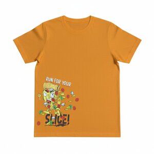 BCG Boy's Graphic T Shirt Pizza Short Sleeve Crew Neck Orange NEW